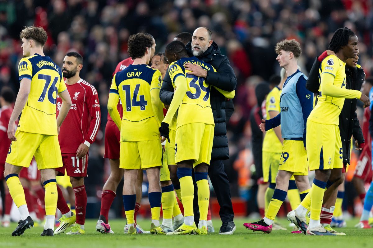 Randal Kolo Muani and Igor Tudor of Tottenham