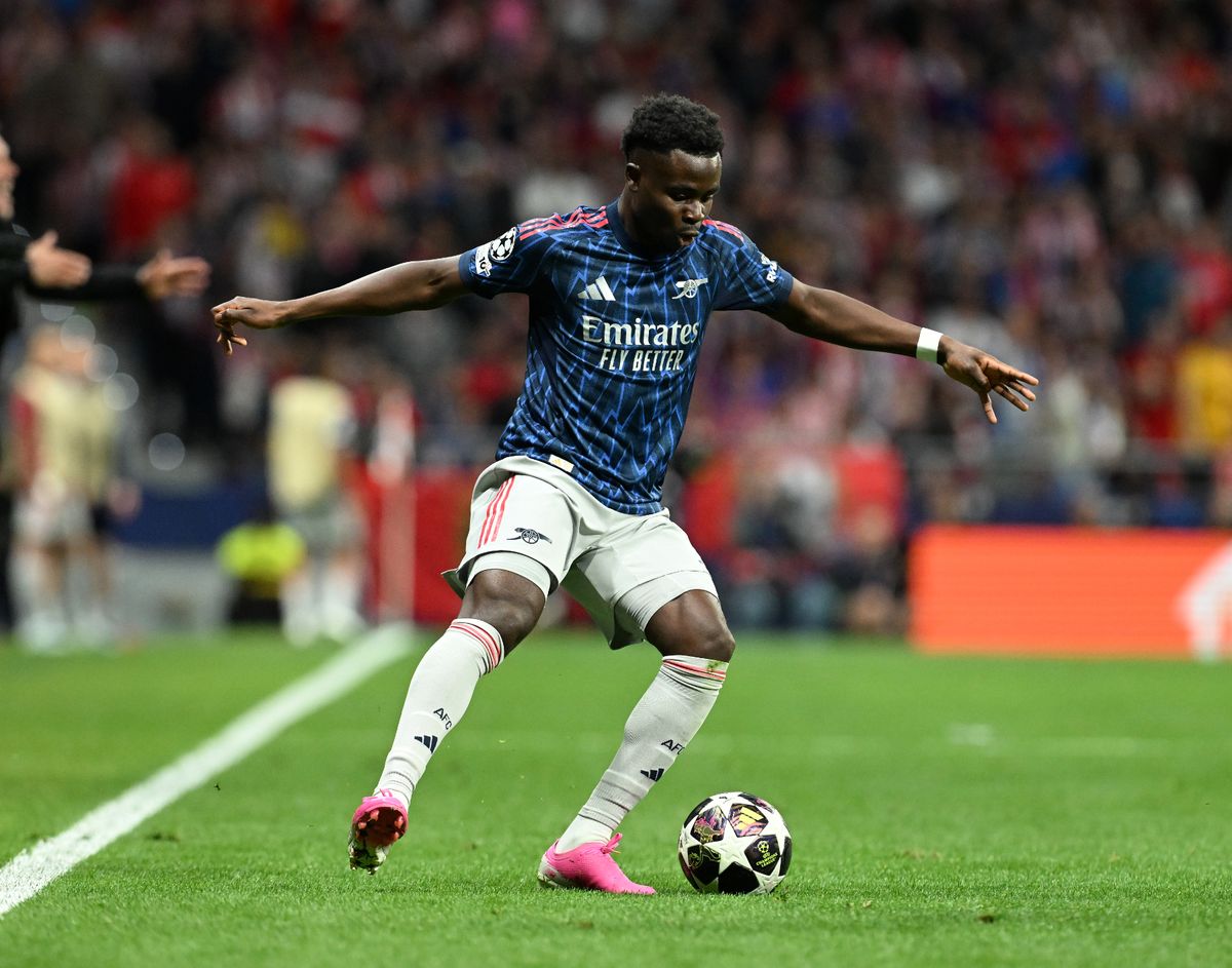 Bukayo Saka in action for Arsenal 