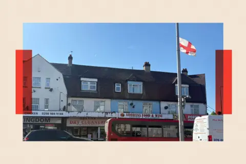 A St George's cross on a flag pole in Dagenham