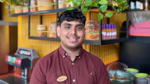 Spear Rocky in his Nandos uniform