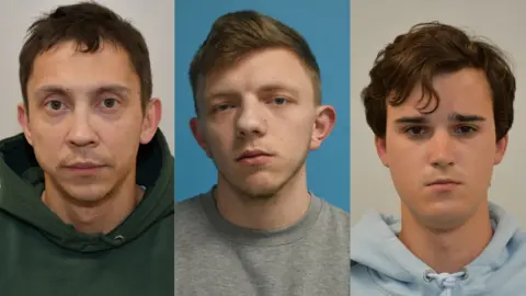 Metropolitan Police The three men charged (from left to right): Petro Pochynok, Roman Lavrynovych and Stanislav Carpiuc