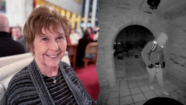 Armed individual tampering with camera at Nancy Guthrie's front door in Tucson